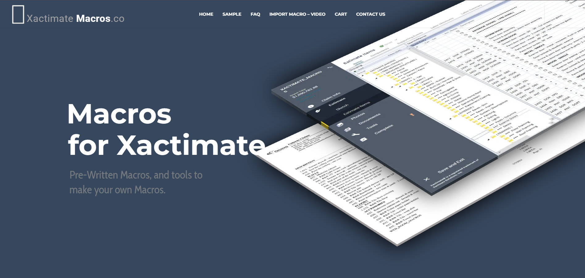 WordPress Website for Xactimate Macros